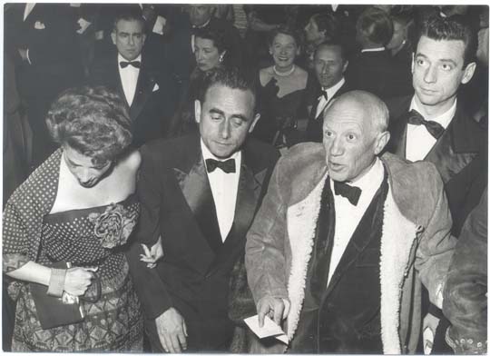 Pablo Picasso con Ives Montand