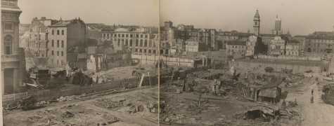 via Roma: veduta panoramica degli edifici abbattuti