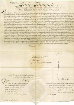 Patente del duca Carlo Emanuele I