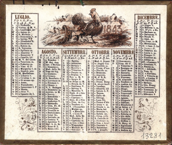 Calendario, 1843