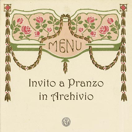 Cartellone mostra invito a pranzo in Archivio