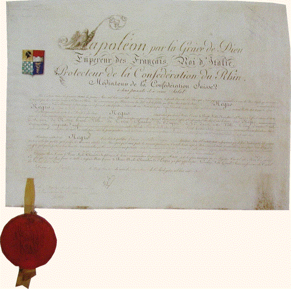 Foto 25: Pergamena con sigillo di maestà dell'imperatore Napoleone I