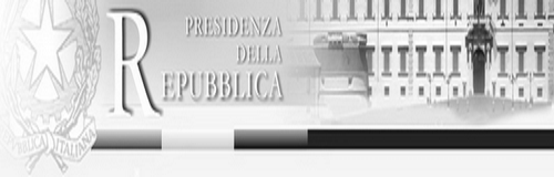 Banner del sito della Presidenda della Repubblica