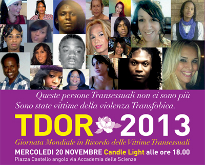 T-DoR 2013 Giornata Mondiale in Ricordo delle Vittime Transessuali