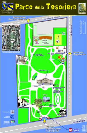 mappa del Parco della Tesoriera con locali e servizi