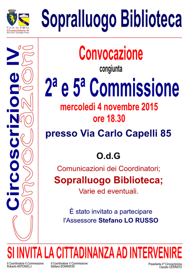 Convocazione II,V Commissione
