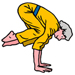 donna anziana esegue difficile esercizio yoga