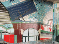 Mosaico "pensilina " aggettante del tetto del palazzo progettato da Fuksas
