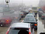 Il traffico congestionato di Tirana