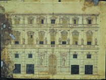 Francesco Lanfranchi, disegno progettuale per la facciata del Palazzo di Città, 1695 (Archivio Storico della Città di Torino, Tipi e disegni, I.I.2)
