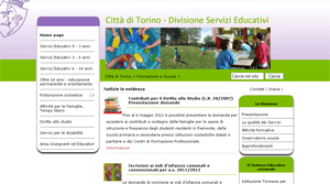schermata del sito Servizi educativi