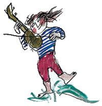 Bambino col violino disegnato da Luzzati