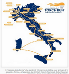 Cartina Italia con percorso viaggio della torcia