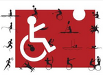 Una realizzazione grafica dedicata a una serie di discipline sportive praticate dalle persone con disabilità