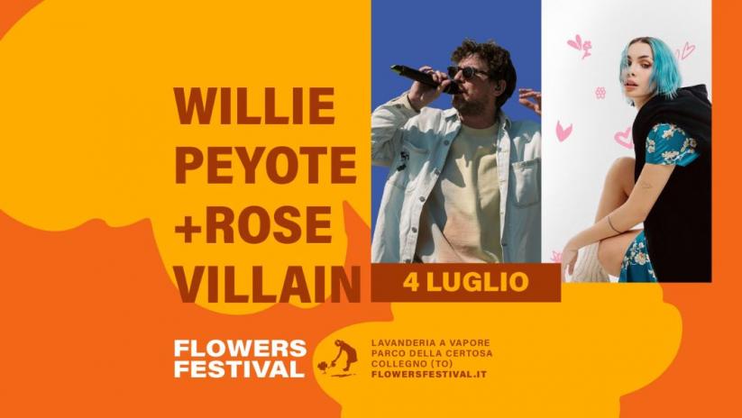 Locandina Concerto con Willie Peyote e Rose Villain 