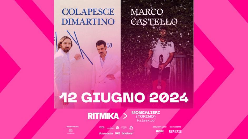 Locandina con Colapesce Dimartino e Marco Castello in Concerto a Ritmika