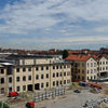 Riqualificazione ex Incet | Vista dell'edificio situato tra la nuova Caserma dei Carabinieri e la Manica Ovest | Cantiere | Luglio 2014
